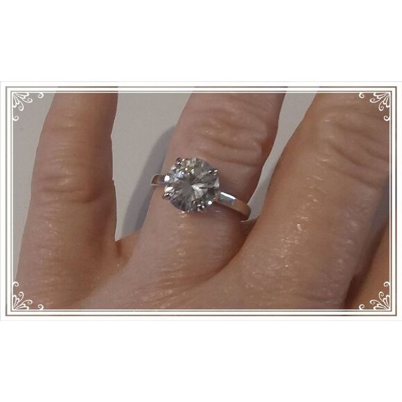 3 Carat Round Cut High Prong Set Pave Gallery Solitaire Engagement Ring Sz 8 - Picture 5 of 5